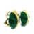 Dark Green Vintage 1970s 18k Gold Carved Malachite Sculptural Clip-on Earrings, Pair For Sale - Image 8 of 13