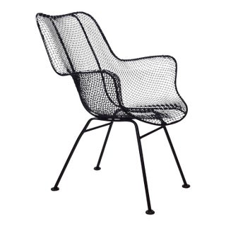 1950s Mid Century Russell Woodard "Sculptura" Wire Patio Armchair For Sale