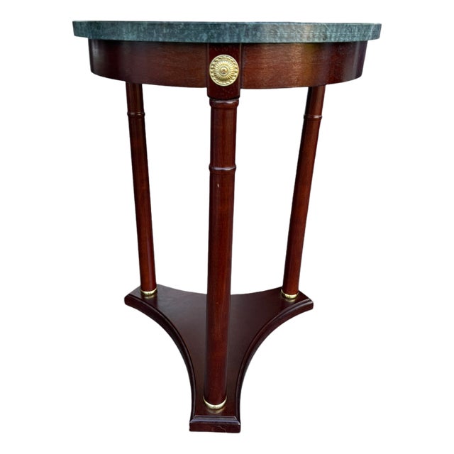 Mid 20th Century Regency Style Marble Pedestal Side Table For Sale