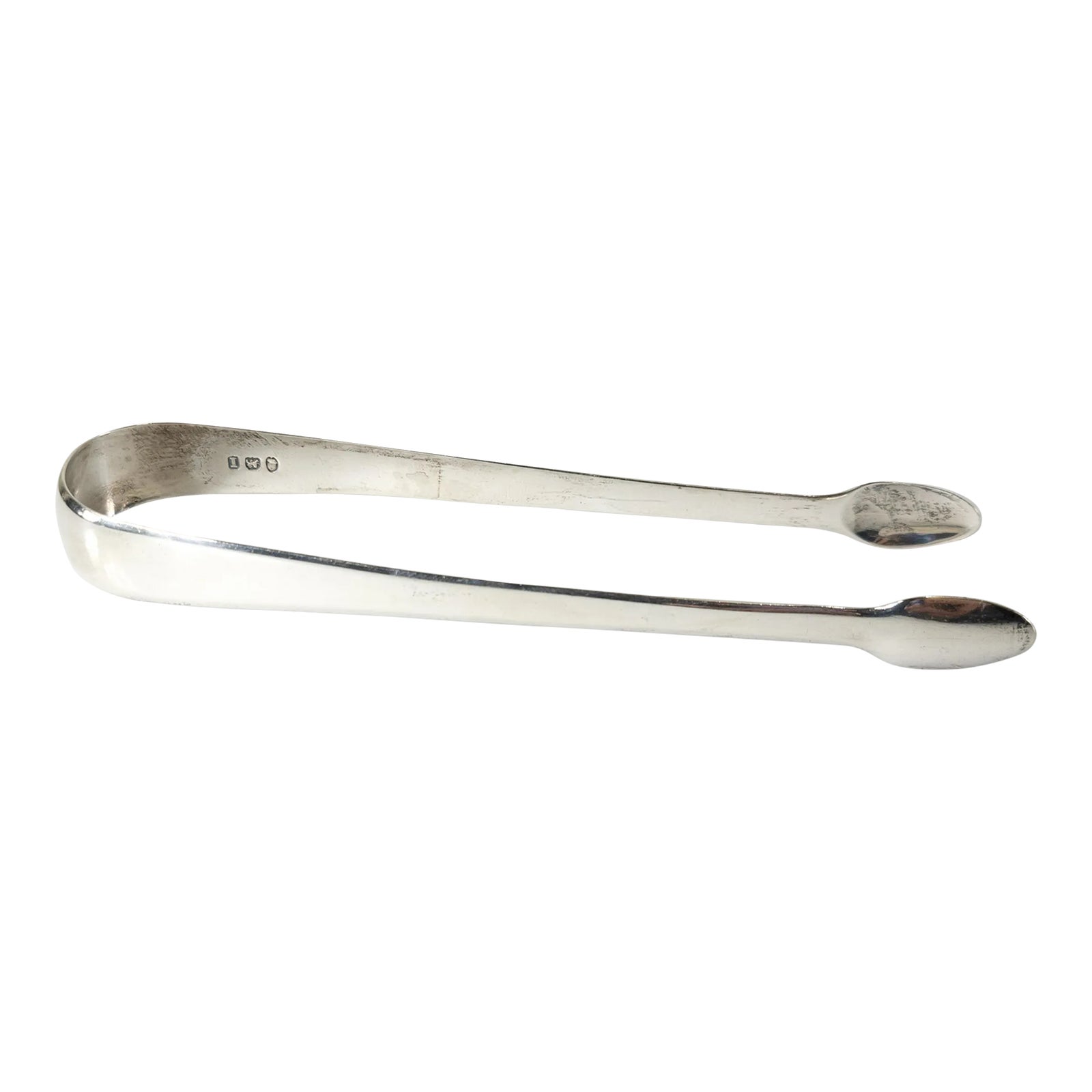 19th Century English Sterling Silver Sugar Tongs From 1804