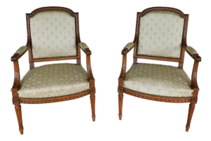 French Louis XVI Style Armchairs From the Late 19th Early 20th Century a Pair