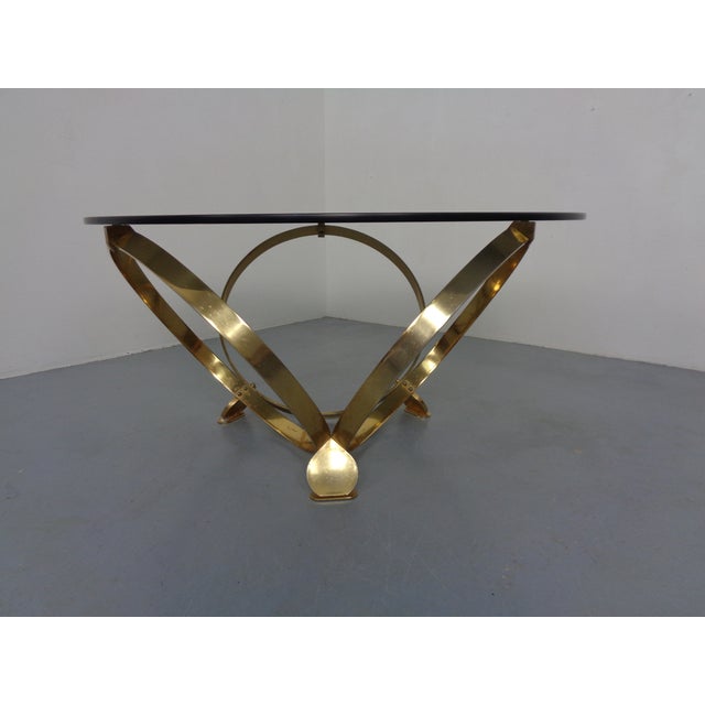 Space Age Gold-Plated Glass Coffee Table by Knut Hesterberg for Ronald Schmitt, Germany, 1960s For Sale - Image 6 of 18