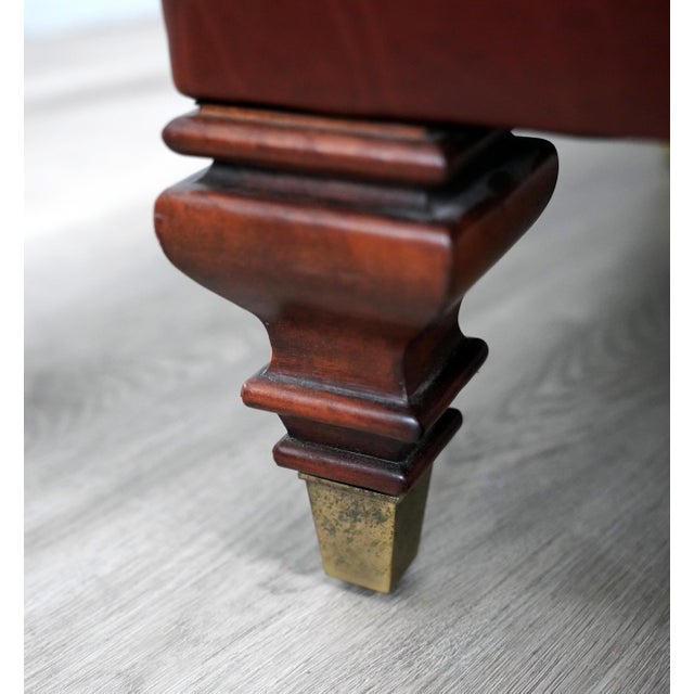 Ralph Lauren Home Ralph Lauren British Colonial Lounge Chair in Brown Leather, Mahogany & Brass For Sale - Image 4 of 13
