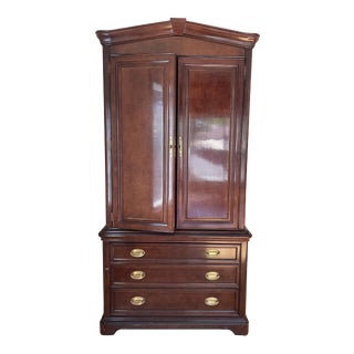 Bernhardt Mahogany Wood Armoire For Sale