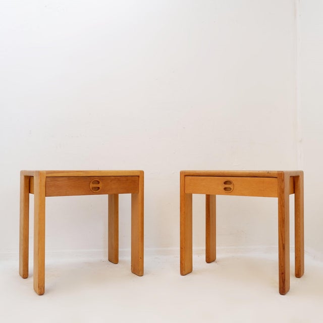 Oak Bedside Tables attributed to Esko Pajamies for Asko, Finland, 1960s, Set of 2 For Sale - Image 15 of 16