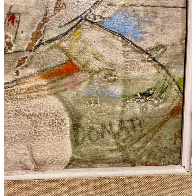 Lazzaro Donati, Italian Modernist Surrealist Bowl Of Fruit Still Life Oil Painting La Fruttiera, 1961 For Sale In Miami - Image 6 of 10