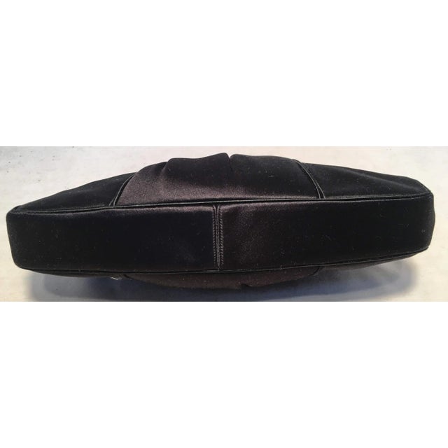 Judith Leiber Judith Leiber Vintage Black Pleated Silk Clutch For Sale - Image 4 of 8