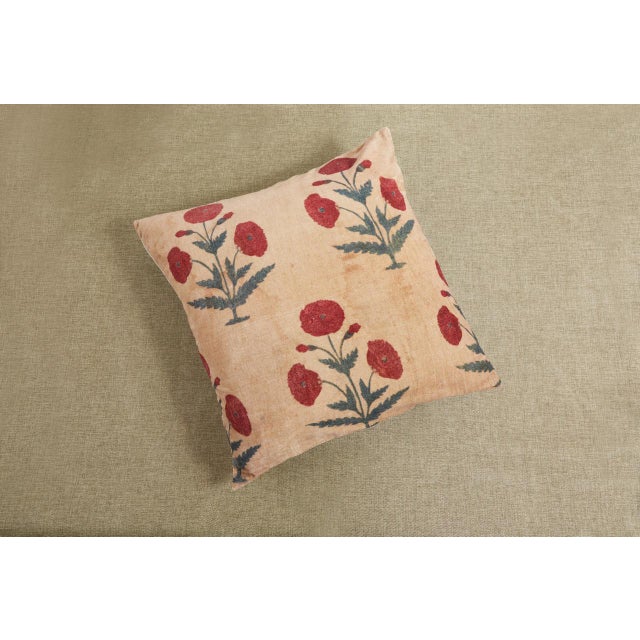 Poppy Velvet Red Pillow 22"x22" For Sale - Image 4 of 6