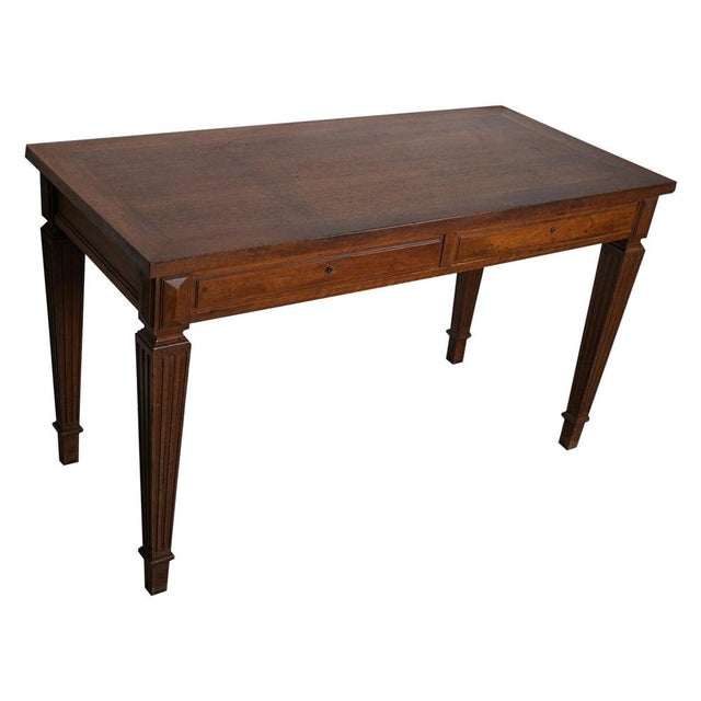 Louis XVI French Walnut Writing Desk, 1920s For Sale - Image 16 of 16