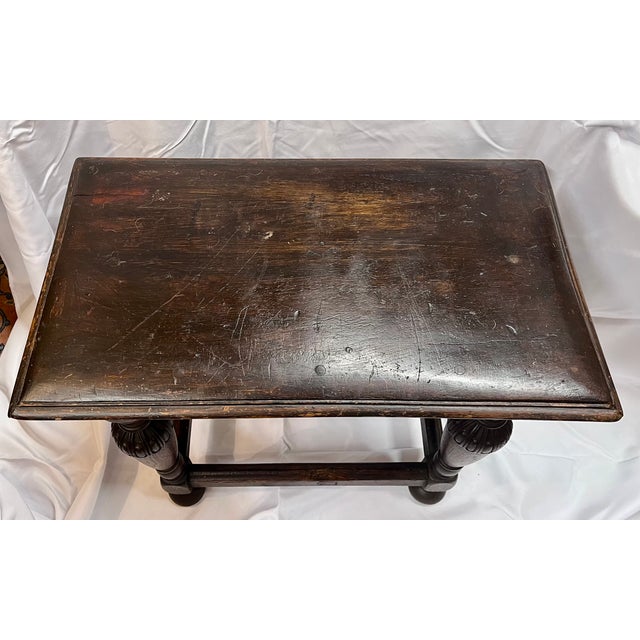 Antique 1800s English Oak Joint Stool/Side Table For Sale - Image 13 of 15
