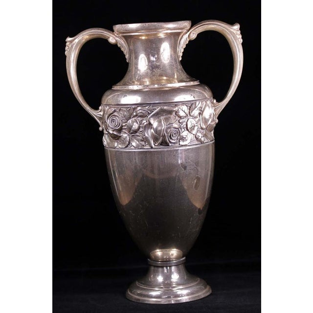 Metal Antique Amphora in Silver Plating For Sale - Image 7 of 7