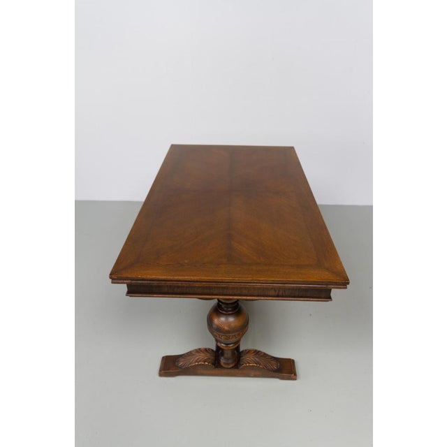 Brown Antique Danish Oak Writing Desk, 1900s For Sale - Image 8 of 18