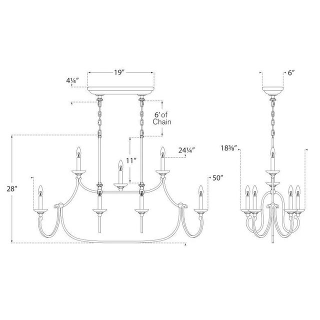 Transitional Chapman & Myers for Visual Comfort Signature Flemish Large Linear Pendant in Aged Iron For Sale - Image 3 of 3