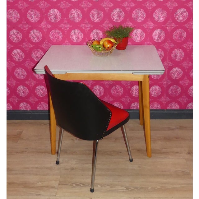 Metal Red and Black Cocktail Chair in Chrome, 1960s For Sale - Image 7 of 10