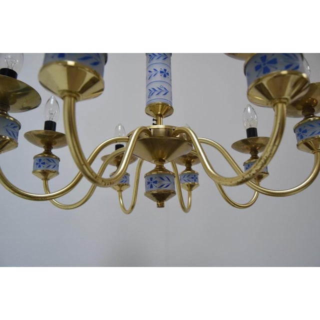 Metal Mid-Century Chandelier by Kamenicky Senov, Czechoslovakia, 1970s For Sale - Image 7 of 15