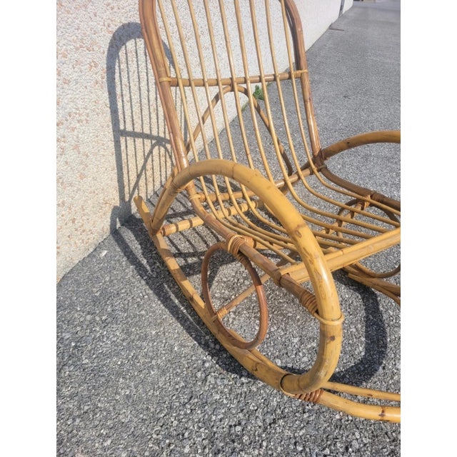 Vintage Bamboo Rocking Chair, 1960s For Sale - Image 6 of 13