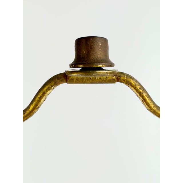 Vintage Chinoiserie Red and Black Ceramic Table Lamp With Gold-Lined Shade For Sale - Image 13 of 14