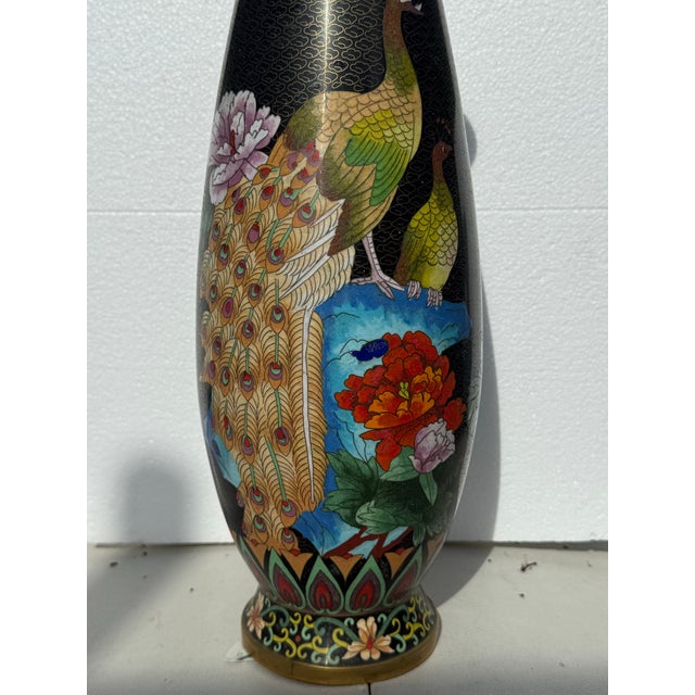 1960s Mid 20th Century Chinese Cloissone Vase. Rare Form For Sale - Image 5 of 12