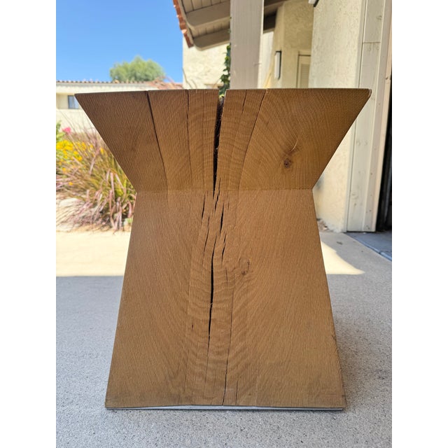 Christian Liaigre Vintage Christian Liaigre for Holly Hunt "Nagato" Side Tables/Stools, Set of 3, Signed Raw French Oak For Sale - Image 4 of 14