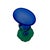 2010s Tommie Rush Studio Blown Glass Cobalt & Green Botanical Daffodil Vase - Signed For Sale - Image 4 of 6