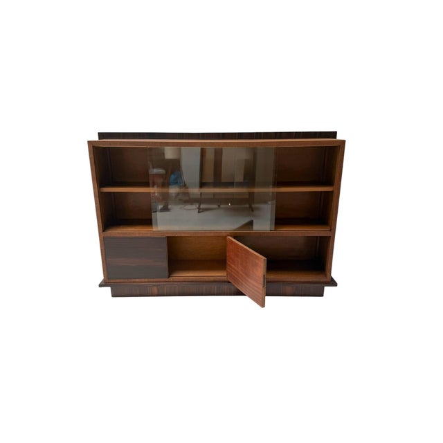 1930s Dutch Art Deco Bookcase in Oak and Macassar Ebony, 1930s For Sale - Image 5 of 11