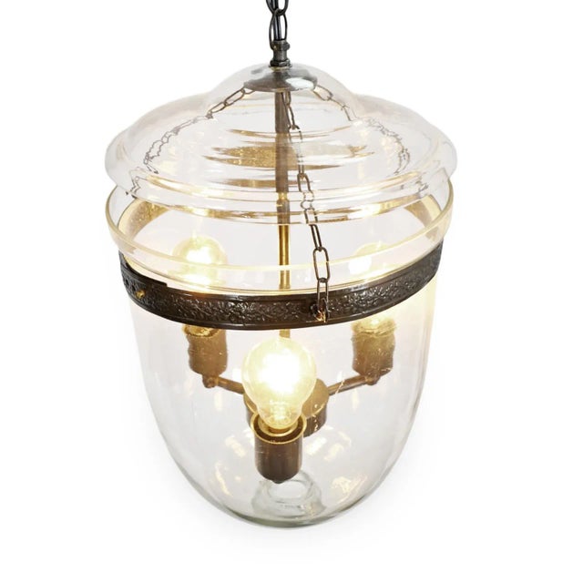 Indian Transitional Clear Glass Hundi Light Medium For Sale - Image 3 of 5