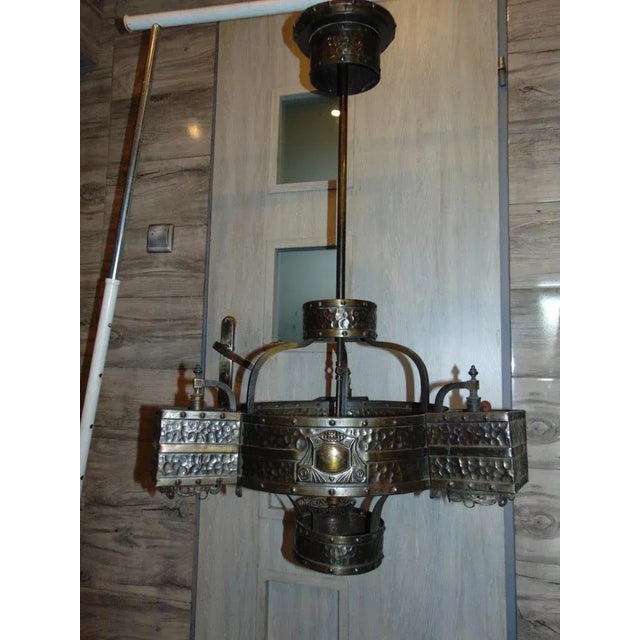 19th Century Brass Gas Ceiling Lamp For Sale - Image 11 of 12