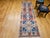 Vintage Turkish Tribal Kilim Runner, Handwoven Wool, Geometric Caucasian Pattern, Blue & Red, 3x8 For Sale - Image 4 of 17