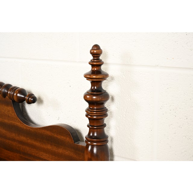 Berkey & Gay Antique Early American Carved Mahogany Full Size Bed, Circa 1920s For Sale - Image 9 of 14