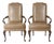 Pair of Queen Anne Style Leather Armchairs For Sale