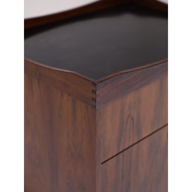 Brown Bar Cart Serving Trolley with Tray in Rosewood, Denmark, 1960s For Sale - Image 8 of 18