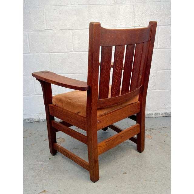 Wood Beautiful Antique Mission Oak Chair For Sale - Image 7 of 10