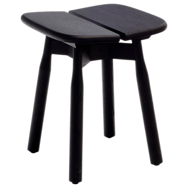 Black Stained Oak Dom Stool by Marcos Zanuso Jr For Sale
