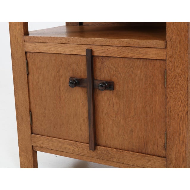 1920s Dutch Art Deco Hague School Oak Tea Cabinet by J.C.Le Cointre, 1920s For Sale - Image 5 of 11