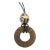 Hammered Bronze Trade Bead Circle Pendant For Sale