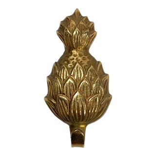 Vintage Brass Pineapple Wall Hook For Sale