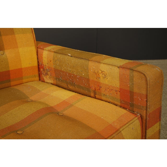 Vintage Mid-Century Plaid Wool Couch/Sofa by Jens Risom, 1960s For Sale - Image 10 of 15
