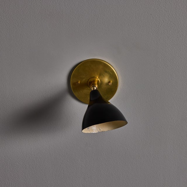 1960s Gino Sarfatti Model #26b Black and Brass Wall Lamp for Arteluce For Sale - Image 16 of 18