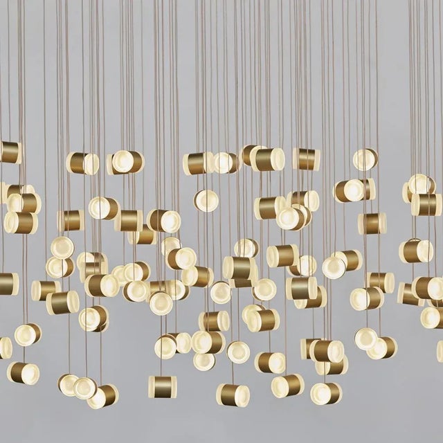 Cream light chandelier by llot llov dimensions: w 210 x h 163 cm materials: material: reused facecream containers,...