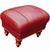 Empire and William IV Periods Inspired Vintage Red Leather Armchair & Ottoman For Sale - Image 11 of 12