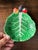 Vintage Gift Ideas Creation Japan Green Cabbage Leaf Serving Dish, Mid Century Ceramic Tidbit Tray, Fruit Motif Majolica For Sale - Image 4 of 9