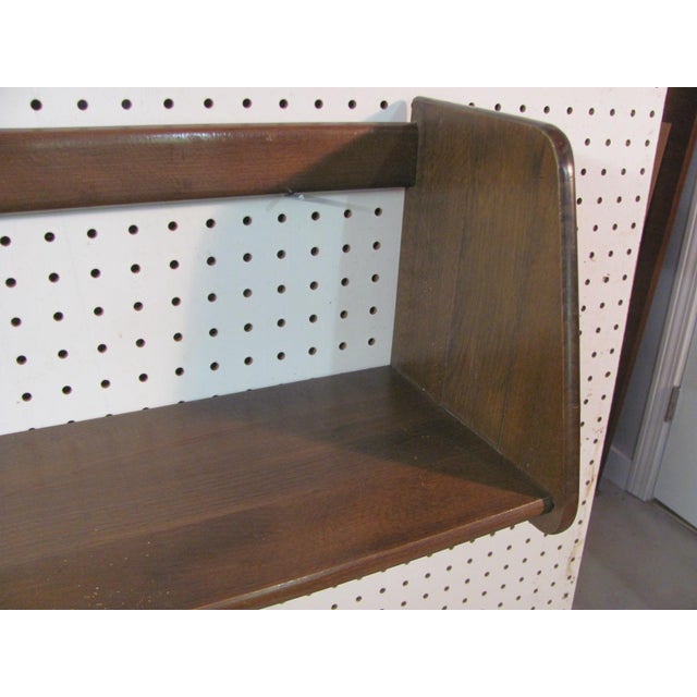 Mid-Century Modern Hans J. Werner for Ry Mobler Floating Bookshelf Dark Stained Wood 1950s Danish Modern For Sale - Image 3 of 11