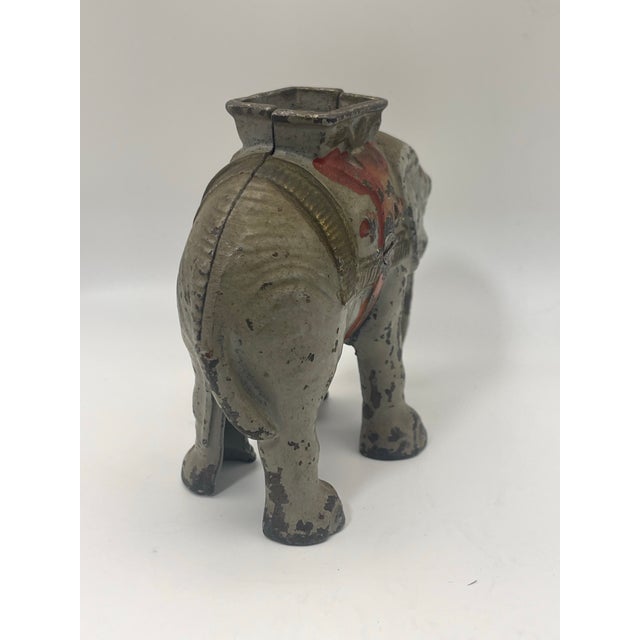 Vintage Cast Iron Circus Elephant Bank For Sale - Image 9 of 12