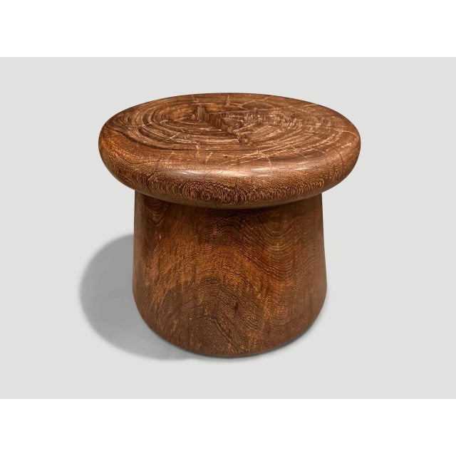 Andrianna Shamaris Teak Wood Side Table or Stool For Sale - Image 10 of 18