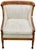 American Vintage Traditional American Style Statton Furniture Mahogany & Textured Slub Upholstery Club Chair For Sale - Image 3 of 12