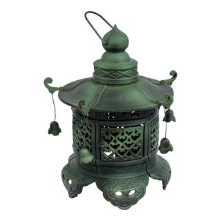 Japanese Cast Iron Pagoda Lantern For Sale