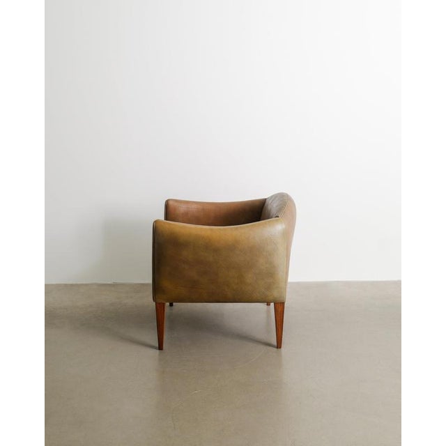 1960s Brown Leather V12 Armchair by Illum Wikkelsø, 1960s For Sale - Image 5 of 7