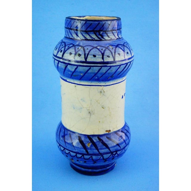 17th Century Albarello Pharmacy Jar in Ligurian Ceramic, Italy For Sale - Image 4 of 18