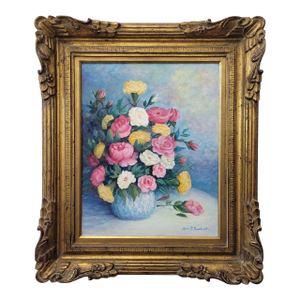 Mid 20th Century Marie Bush Pinschmidt, Floral Still Life, Oil on Canvas, Framed