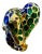Blue & Green Enamel Snake Animal Cocktail Ring in 18 Karat Yellow Gold Size 5 For Sale